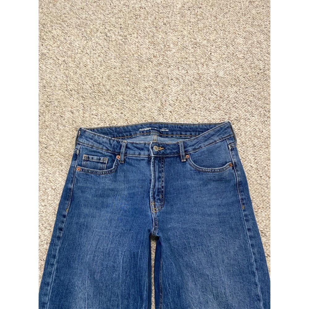 Old Navy Mid Rise Wide Leg Women's Size 8 Denim Jeans - Picture 3 of 8